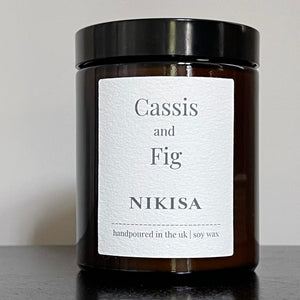 cassis & fig soy wax scented candle 